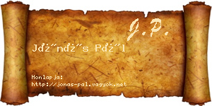 Jónás Pál névjegykártya